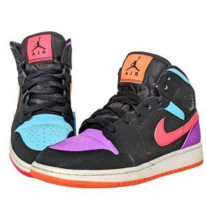 Like New Nike Air Jordan 1 Mid GS Candy Multicolor Youth-4.5, Women-6/6.5
